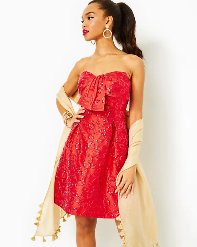 Kataleya Strapless Jacquard Dress | Lilly Pulitzer