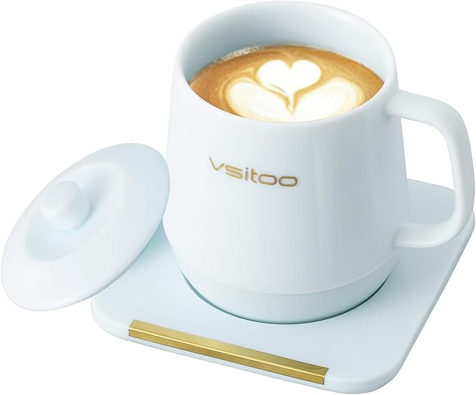 VSITOO Coffee Mug Warmer&Mug Set, App Temperature Control Smart Mug for Desk, Heated Ceramic Coff... | Amazon (US)