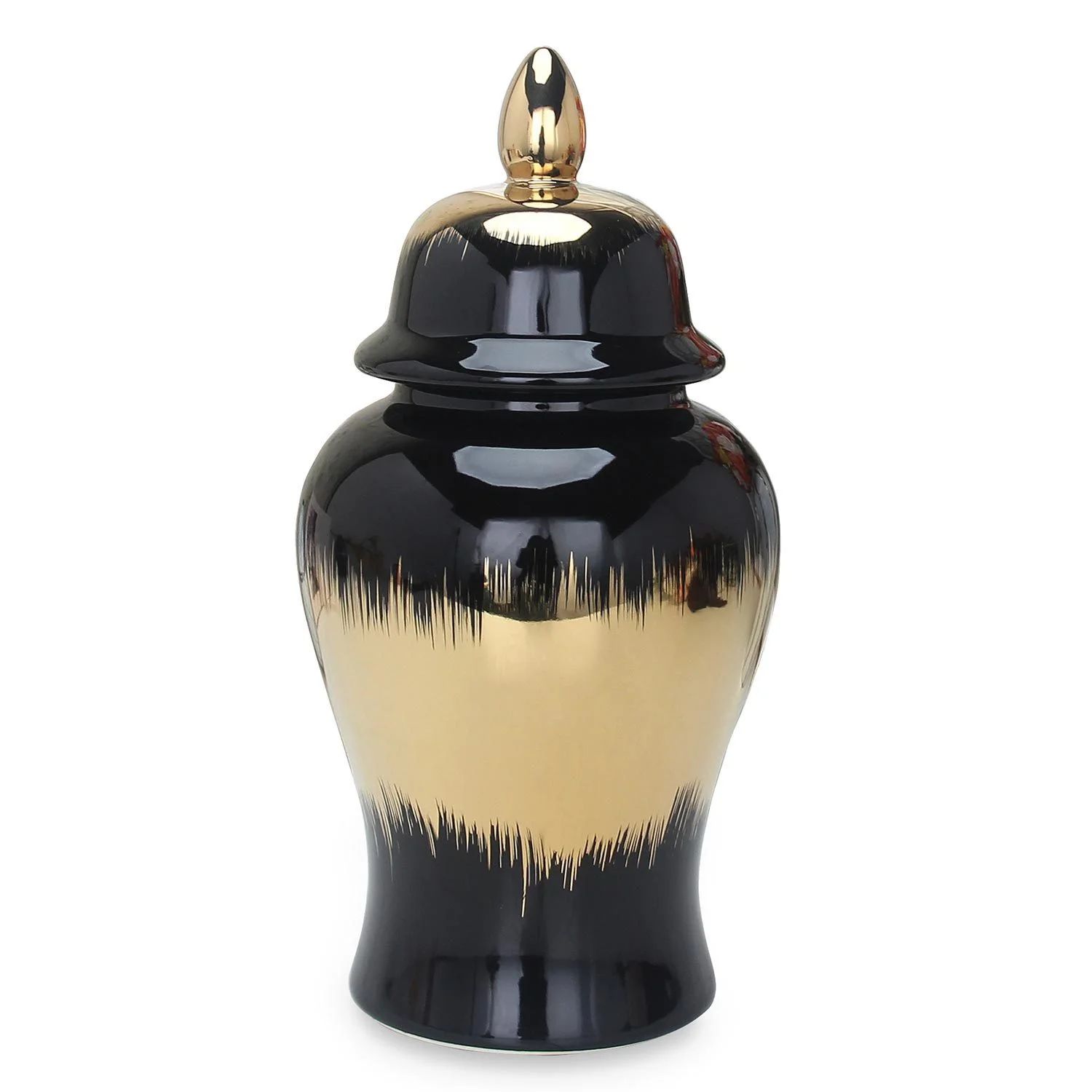 MAICOSY Regal 14 Inch Black Gilded Ginger Jar With Removable Lid | Walmart (US)