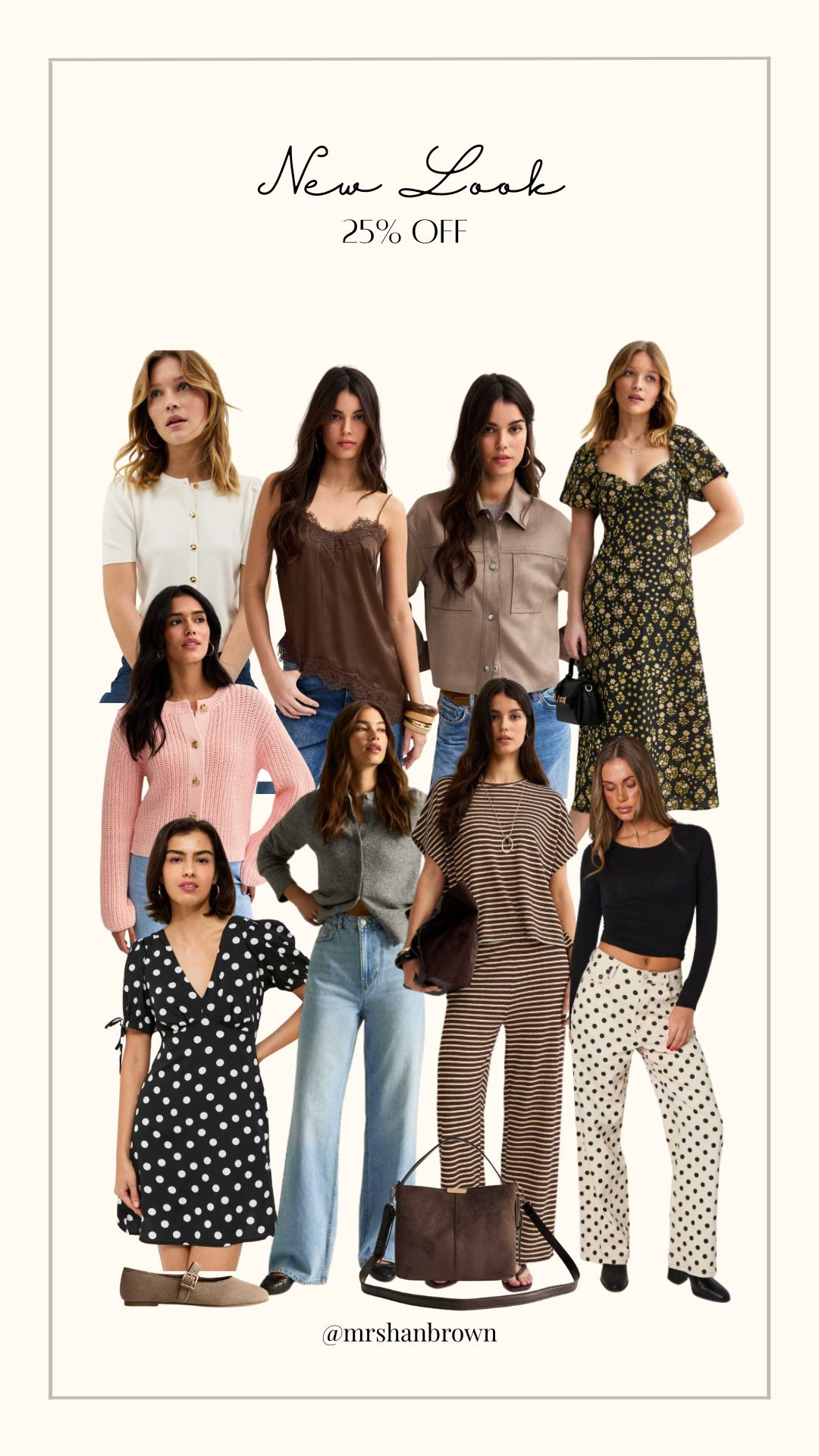 25% off at New Look today until Monday girls! Some fab Spring Pieces in the New In! 🌷

Wardrobe Staples, Spring Style, Spring Fashion, Spring Outfit, Jeans, Striped Co-ord, Polka Dot Dress, Knitwear, Suede Shoes, Suede Bag 
 

 #LTKuk #LTKspring #LTKeurope