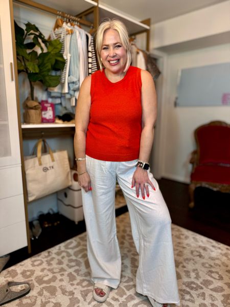 I absolutely love these spring outfits from Walmart. This red sweater tank is so cute and also comes in other colors.

I think owning a pair of white linen pants will always be in your capsule wardrobe.

#LTKmidsize #LTKSeasonal #LTKover40