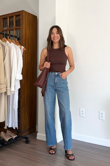 Smart casual transitional fall outfit 

• Madewell Tops xs, tts 
• wide leg jeans 23 standard (i size down two sizes at Madewell) 

#LTKunder100 #LTKSeasonal #LTKstyletip