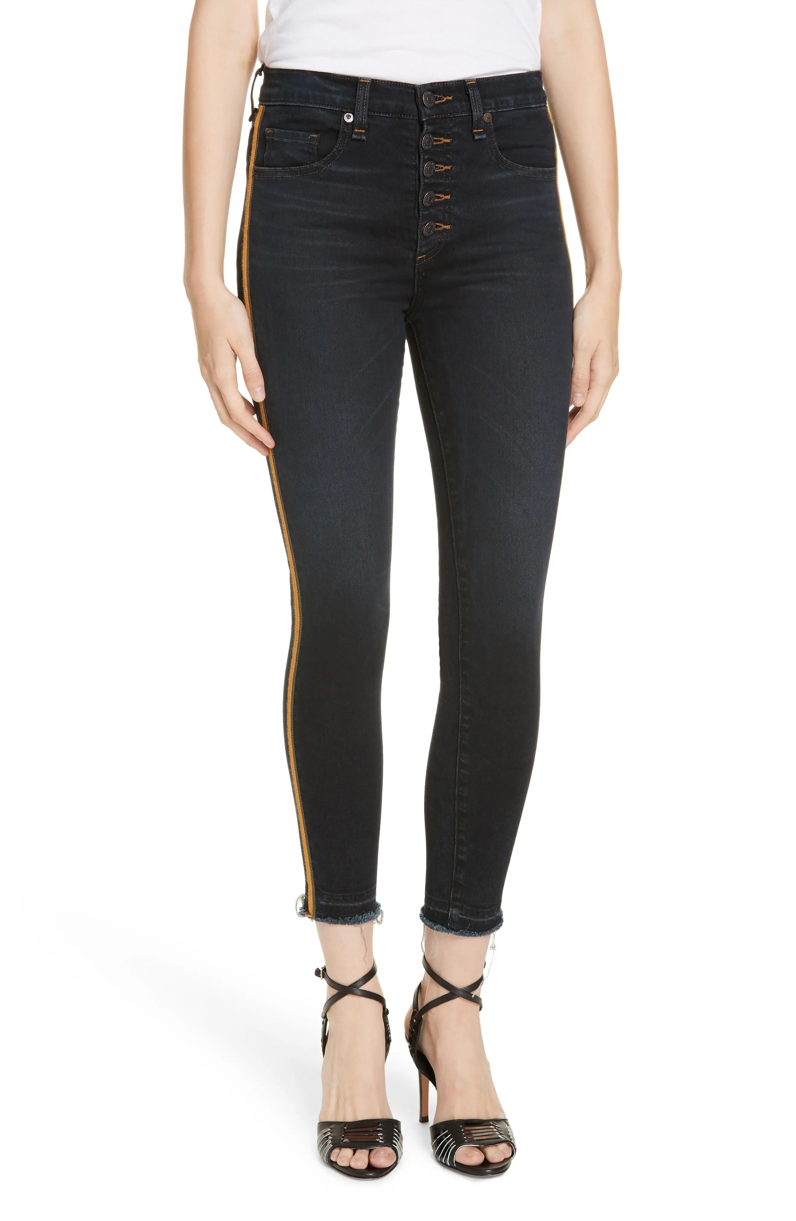 Women's Veronica Beard Debbie Tuxedo Stripe Skinny Jeans | Nordstrom