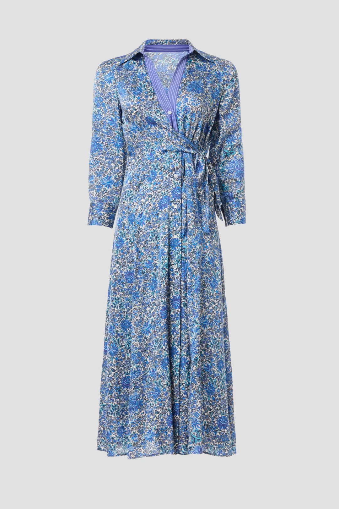 Blue Floral Midi Dress | Rent the Runway