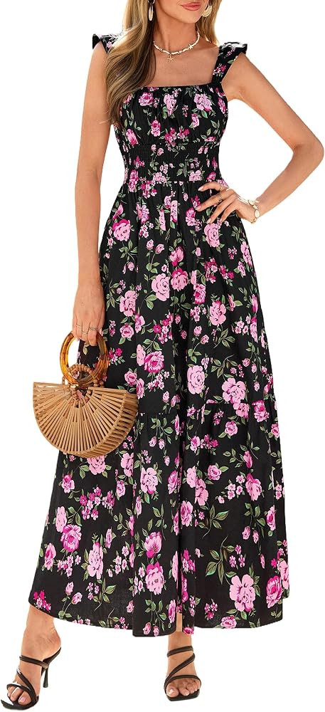 PRETTYGARDEN Women Boho Floral Maxi Sundresses | Amazon (US)