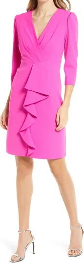 Cascade Ruffle Crepe Sheath Dress | Nordstrom