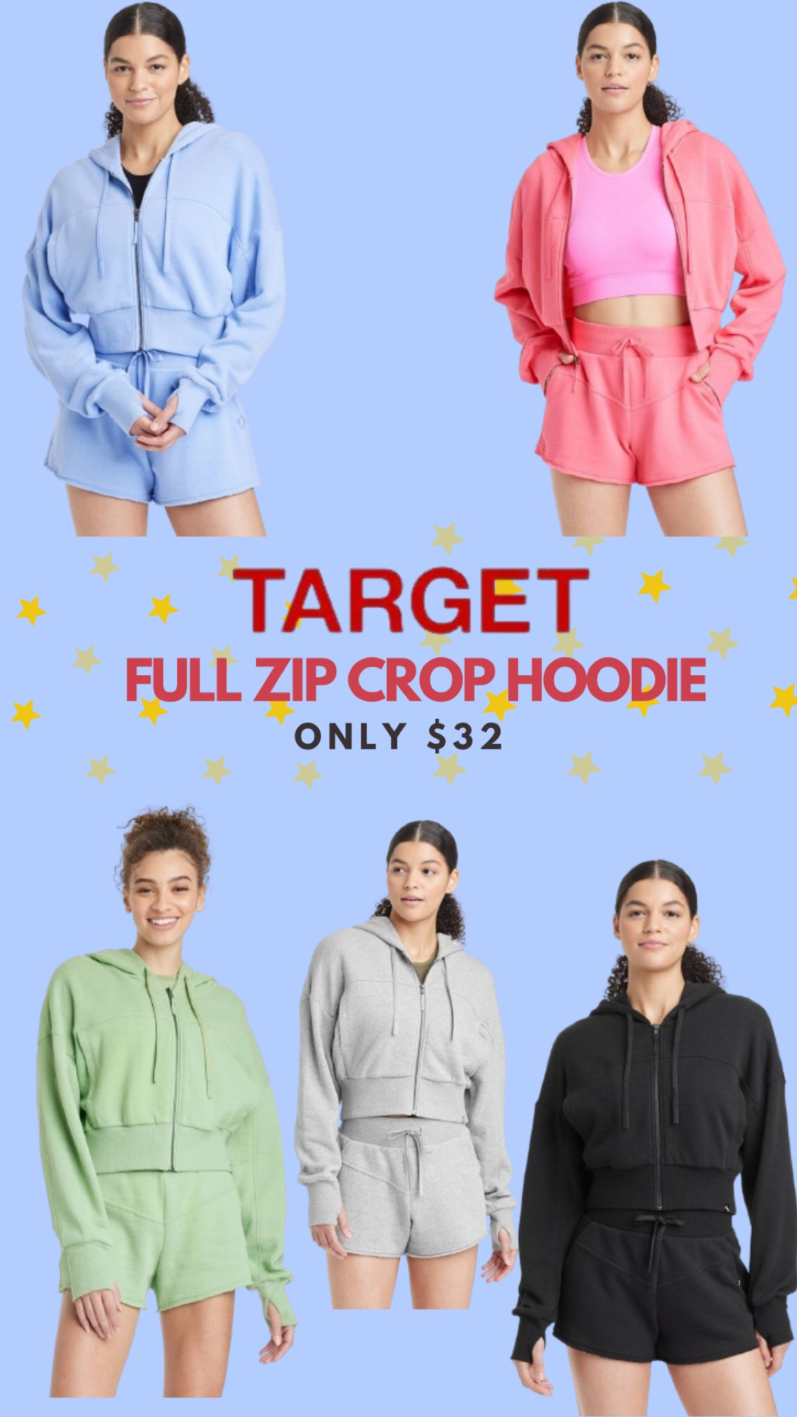 Lululemon or Target? Full zip crop hoodie for 1/3 of the price of lululemon. ONLY $32 🎯😎
Target find, target style, comfy outfit, comfy style, target savings, lululemon dupe. 😍

#LTKstyletip #LTKSpringSale #LTKfindsunder50