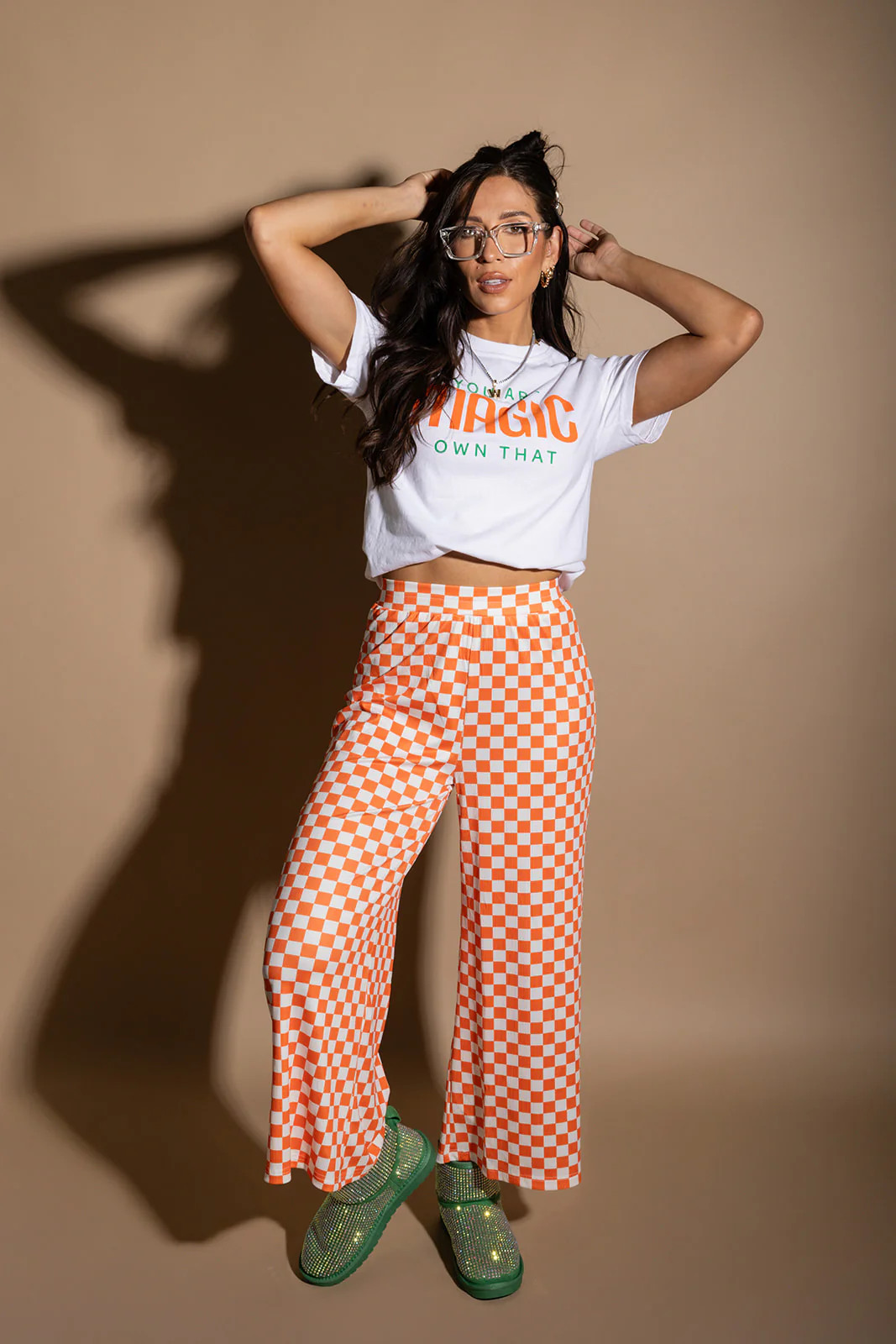 My Reputation Checkered Pants - Orange [S-3X] | WKNDchasers