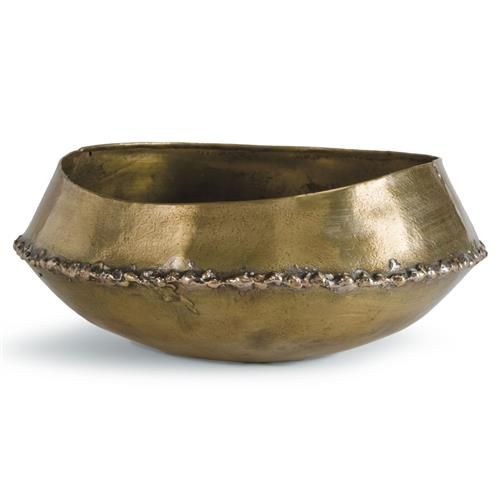Regina Andrew Bedouin Industrial Gold Steel Decorative Bowl | Kathy Kuo Home
