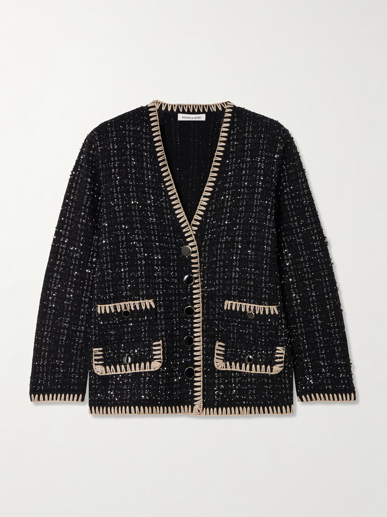Veronica Beard - Ceriani Sequin-embellished Tweed Jacket - Black | NET-A-PORTER (US)