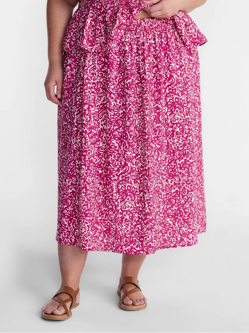 Terra & Sky(5.0)|2 Terra & Sky Women’s Plus A Line Midi Skirt, Sizes 0X-5X  Free 90-day returns... | Walmart (US)