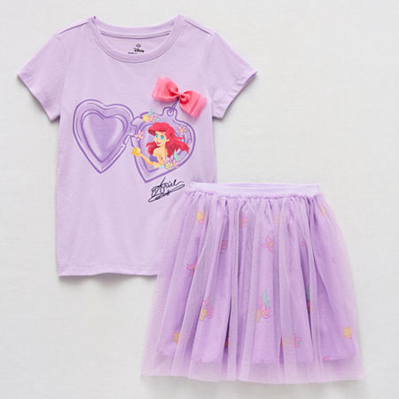 Disney Collection Little & Big Kid Girls 2-pc. Ariel Princess Skirt Set, 5/6, Purple | JCPenney