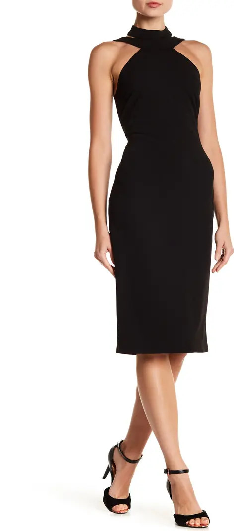 Mock Neck Strappy Crepe Dress | Nordstrom Rack