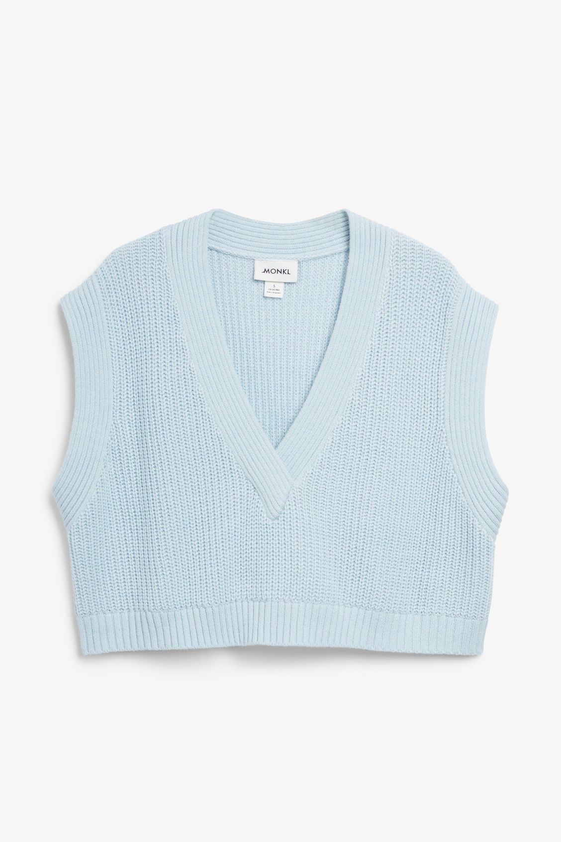Cropped knit vest - Blue | Monki