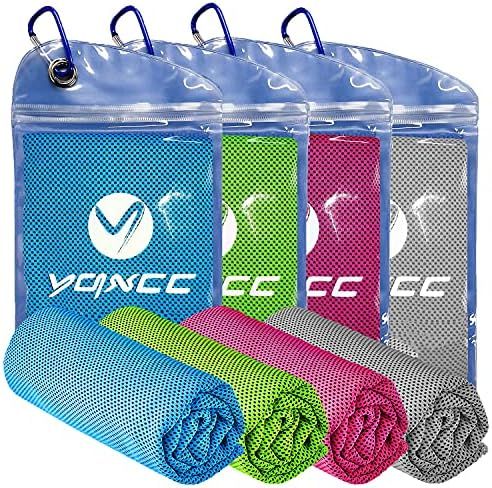 YQXCC 4 Pack Cooling Towel (40"x12") Ice Towel for Neck, Microfiber Cold Cool Towel, Soft Breathable | Amazon (US)