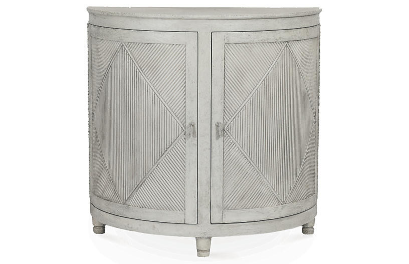 Chelsea Demilune Cabinet, Gray | One Kings Lane