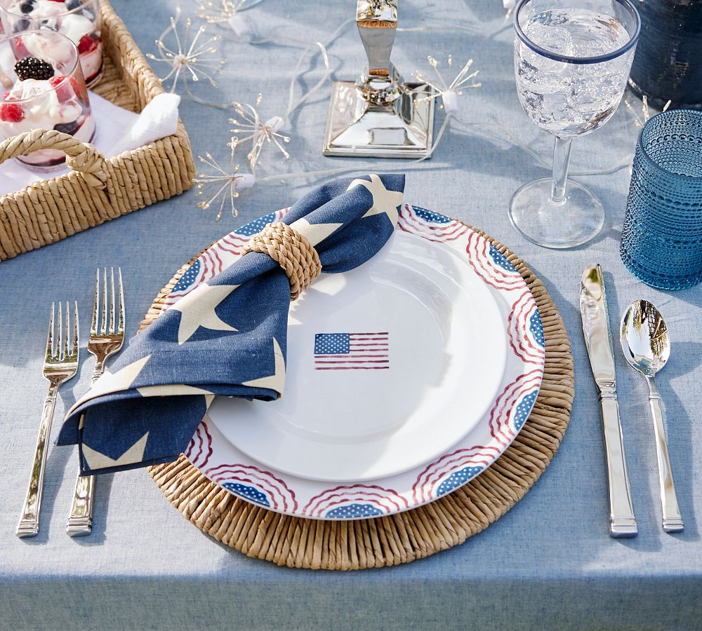 American Flag Cotton/Linen Napkin - Set of 4 | Pottery Barn (US)