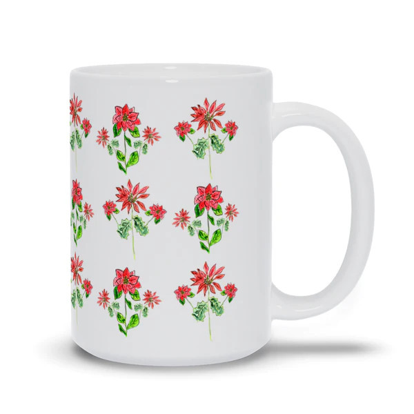 Holiday Poinsettias Mug | Evelyn Henson