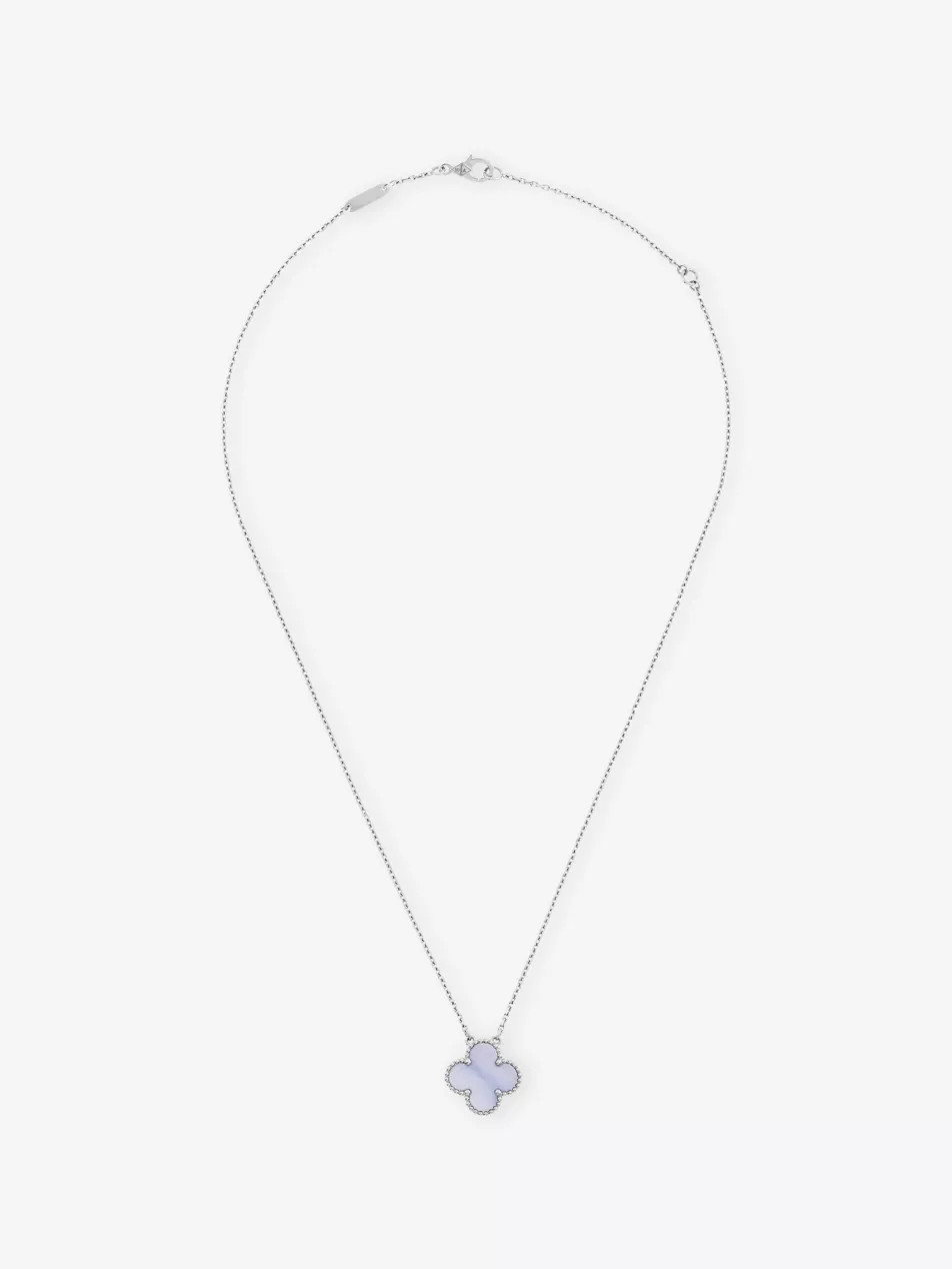 Vintage Alhambra gold and chalcedony pendant | Selfridges