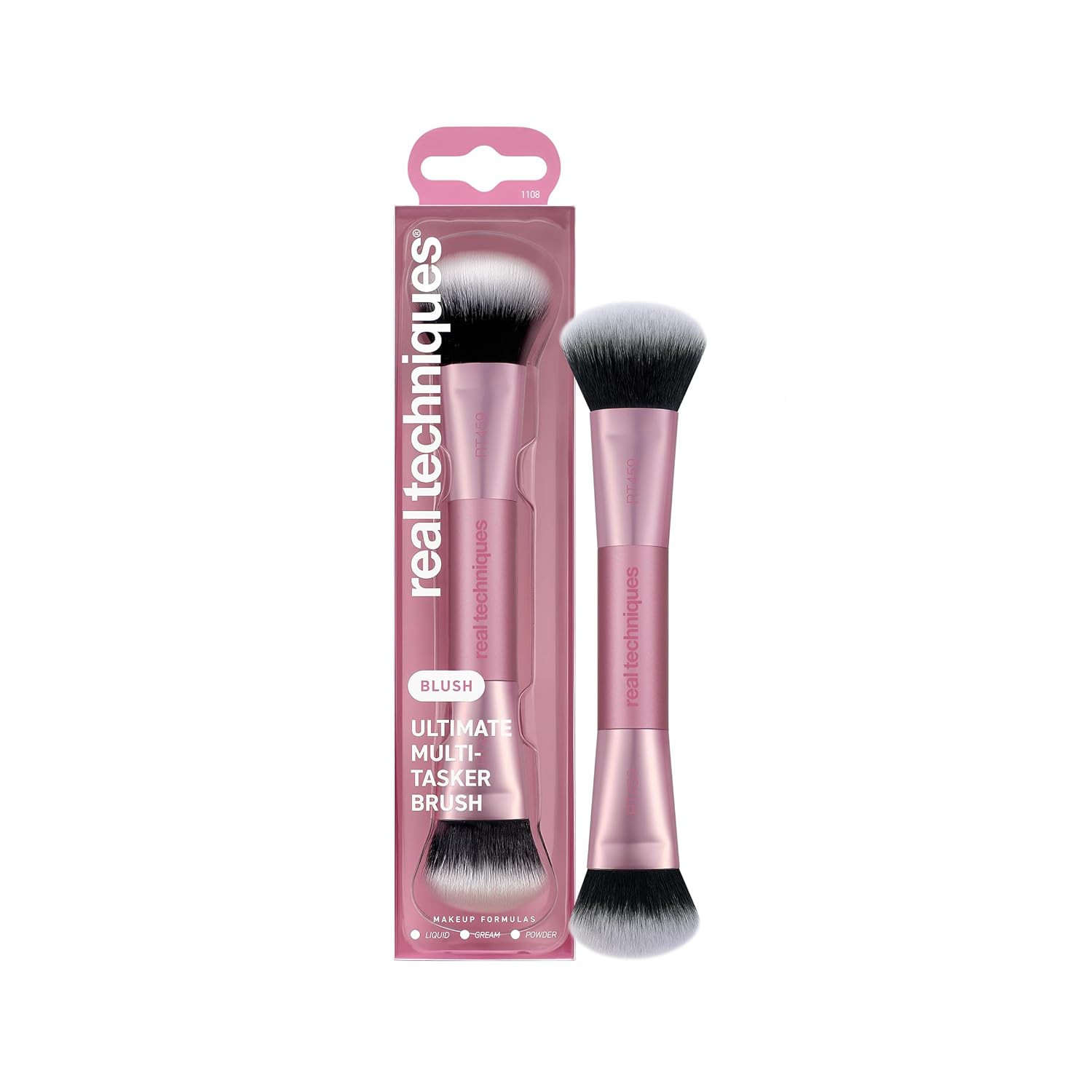 Real Techniques Ultimate Multi Tasker Brush, Dual-Ended Makeup Brush for Foundation, Blush Bronze... | Amazon (US)