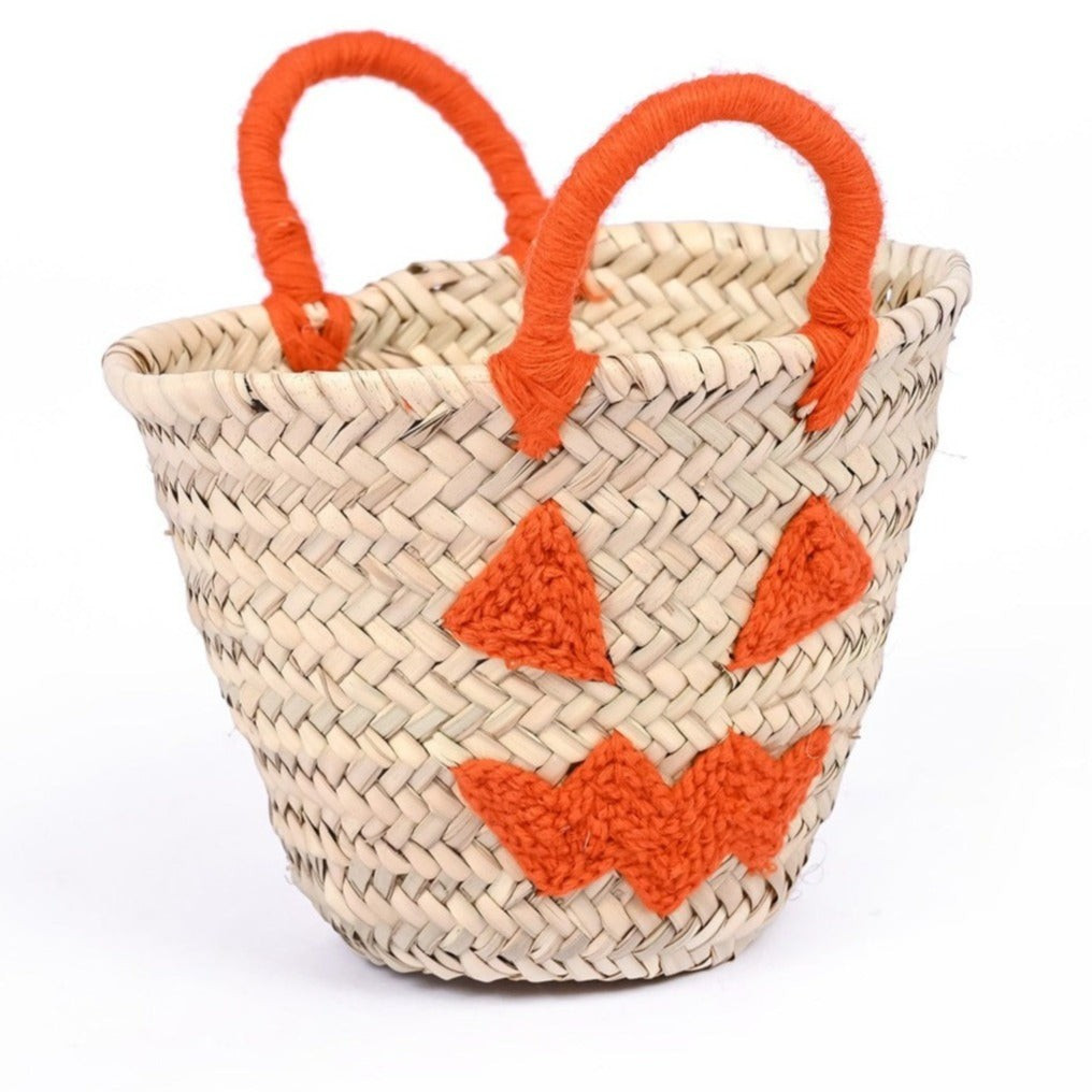 Personalized Halloween Handmade Basket - Small Straw Bag (Model 2) | OXYLION