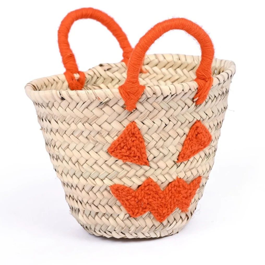 Personalized Halloween Handmade Basket - Small Straw Bag (Model 2) | OXYLION