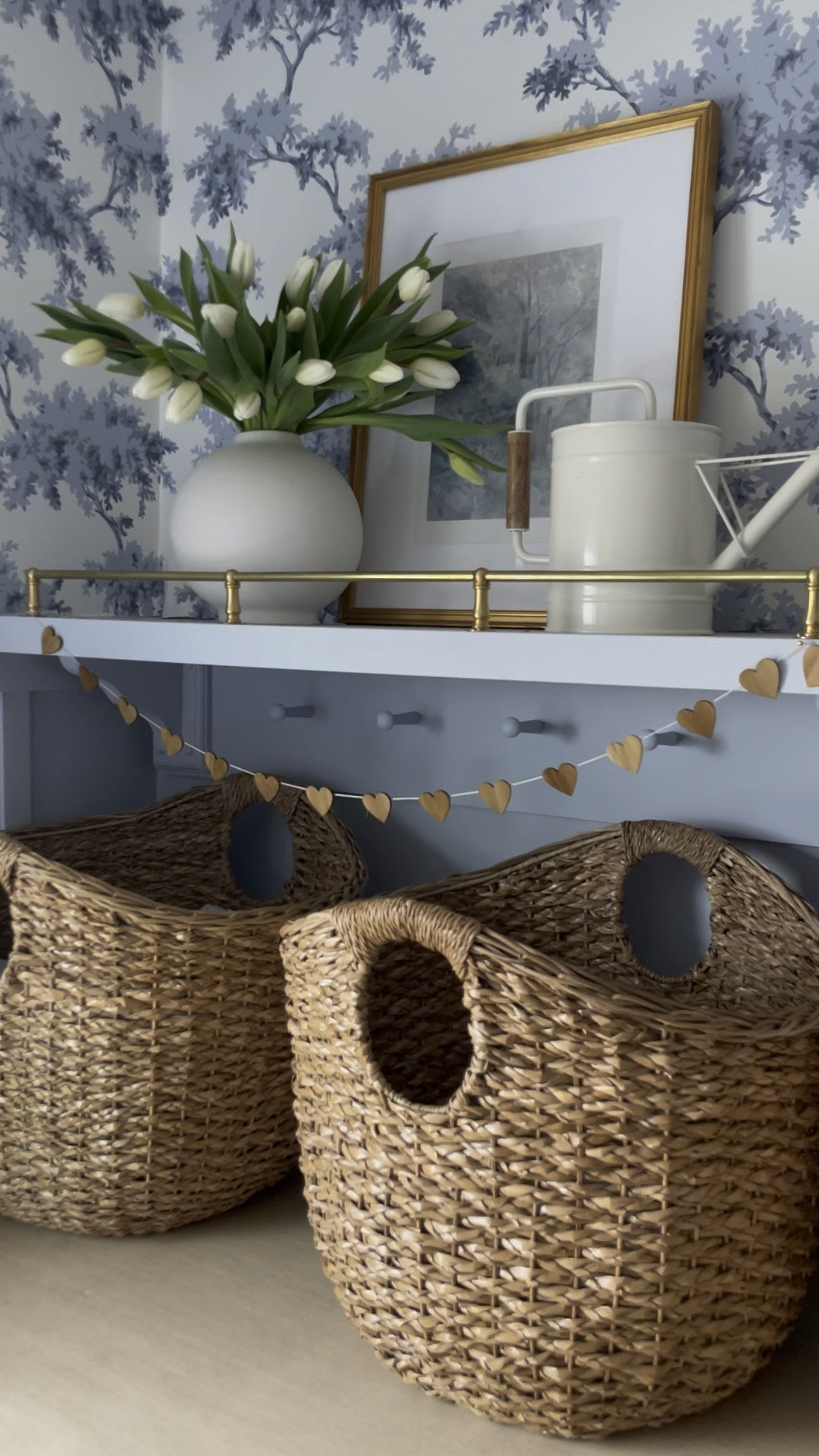 Valentine’s garland in our laundry room...