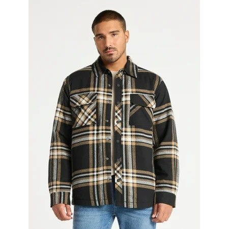 George Men s Shirt Jacket with Long Sleeves High Pile Fleece Lining Sizes S-3XL | Walmart (US)