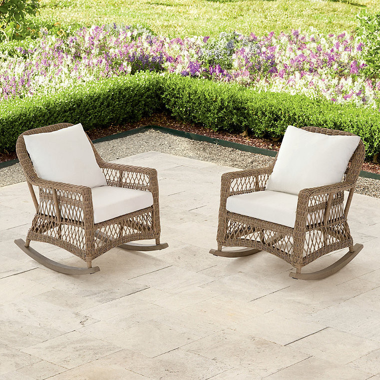 Palmetto Outdoor Wicker Outdoor Rocker Chair, Set Of Two - Grandin Road | Grandin Road