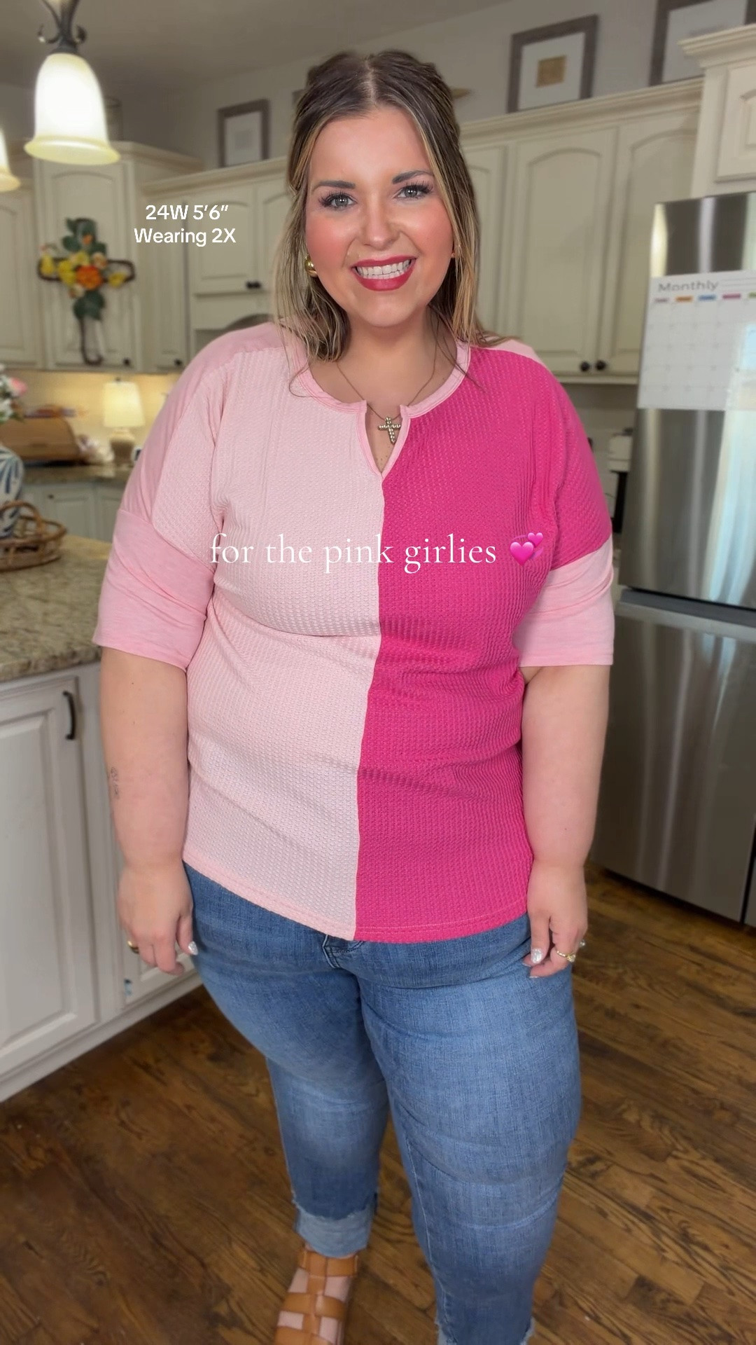 This two tone waffle knit top is perfect for your summer wardrobe! Light and stretchy and runs oversized

#LTKPlusSize