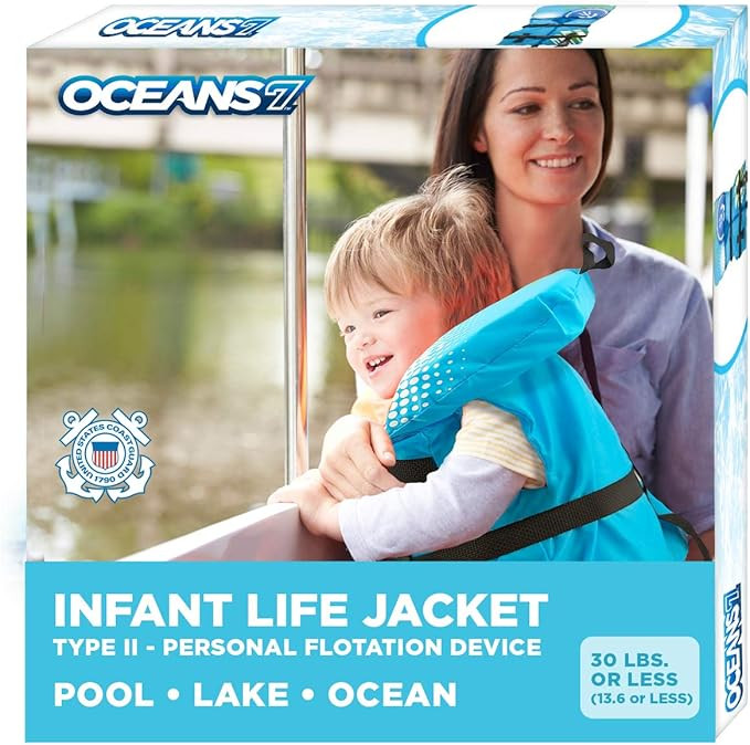 Oceans7 US Coast Guard Approved Infant Life Jacket 8-30 lbs – Type II PFD Flex-Form Chest Perso... | Amazon (US)