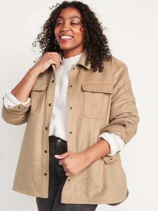 Transitional Brushed-Twill Shacket for Women | Old Navy (US)