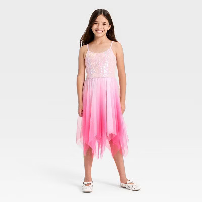 Zenzi Girls' Sequin Ombre A-Line Dress - Pink S | Target