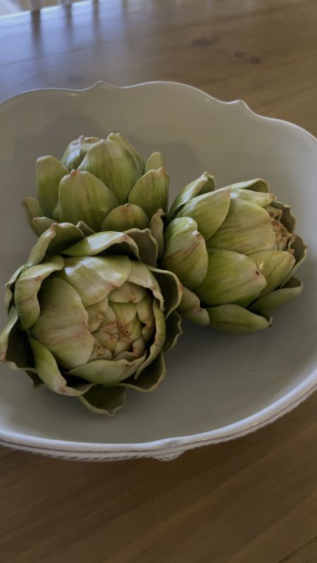 These faux artichokes make the perfect filler for this beautiful Juliska bowl. Works lovely on a kitchen table or island!

#LTKhome #LTKfindsunder50 #LTKSeasonal