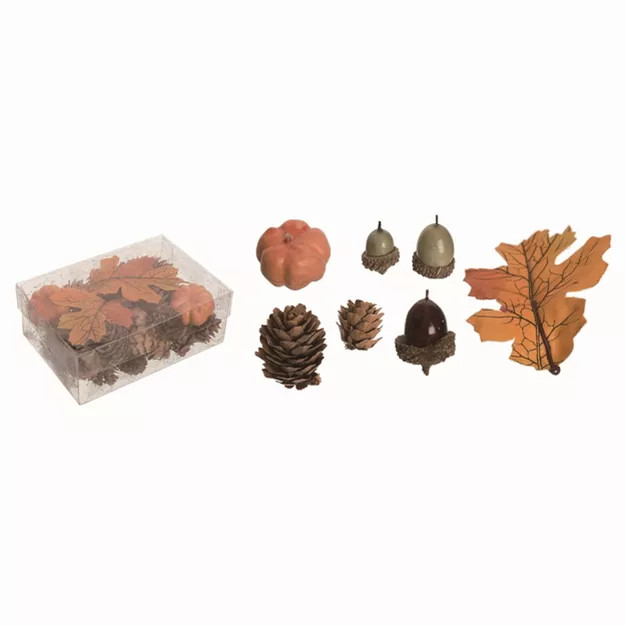 Transpac Natural Fiber Multicolor Harvest Autumn Leaves and Pumpkins Filler | Target