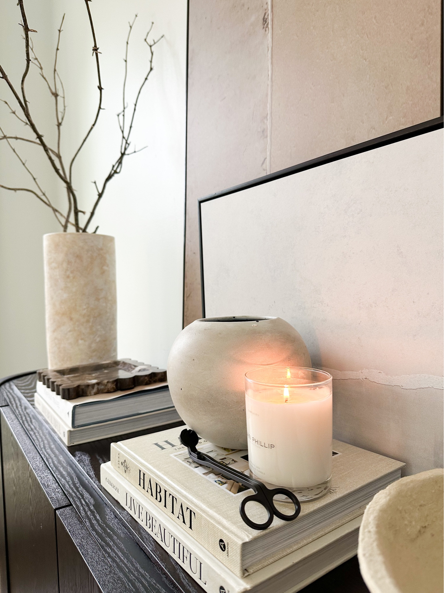 sideboard or console decor, amazon affordable framed art, artisan vase

#LTKSeasonal #LTKhome