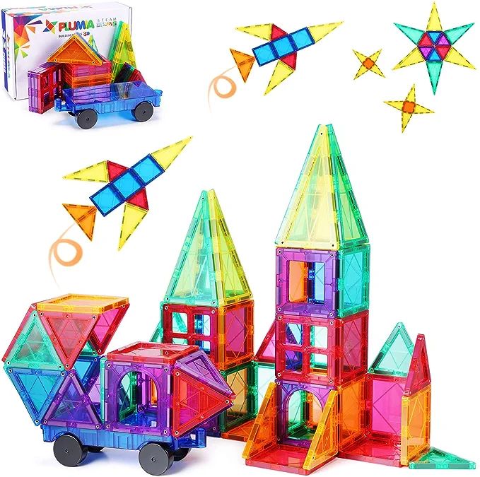 PLUMIA Magnetic Tiles for Kids 3D Magnet Building Tiles Set STEM Learning Toys Magnetic Toys Gift... | Amazon (US)