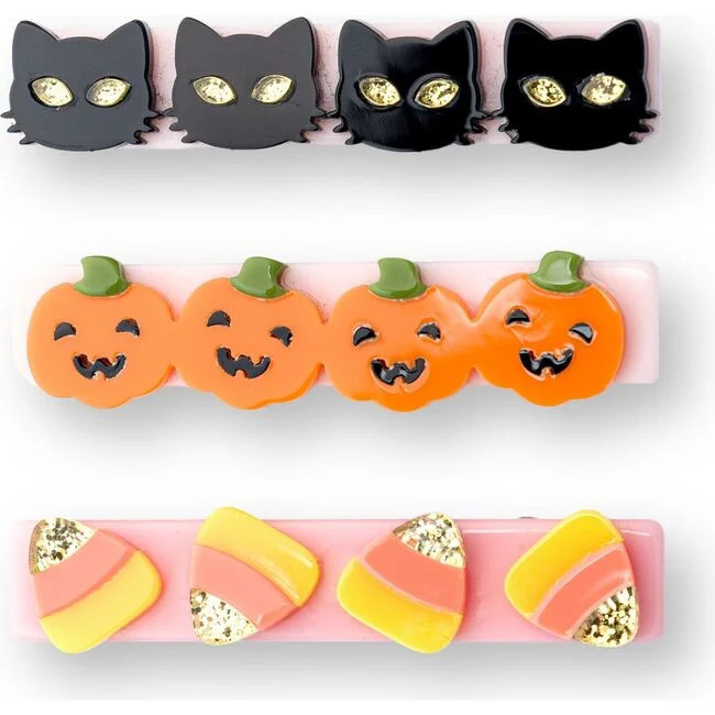 Lilies & Roses | Cat Candy Corn Pumpkin Alligator Clips | Maisonette | Maisonette