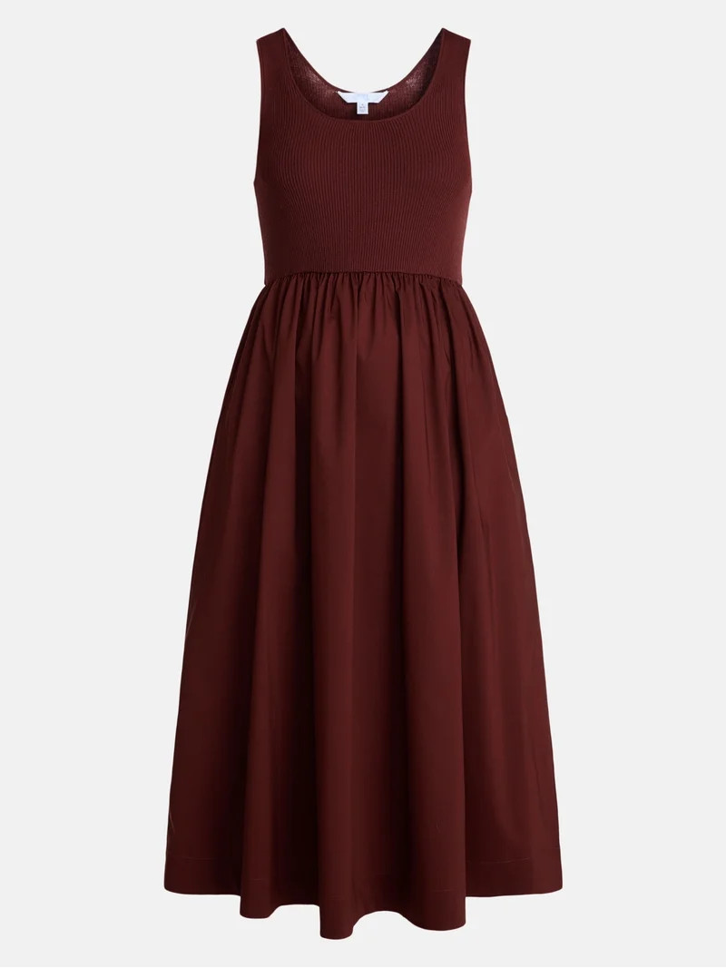 Time and Tru Women's Sleeveless Scoop Neck Midi Dress, Sizes XS-XXXL | Walmart (US)
