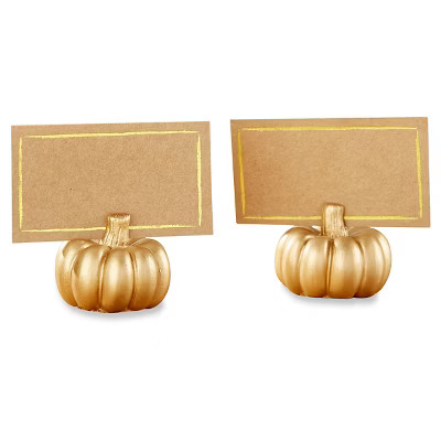 12ct Pumpkin Place Card Holder Gold | Target