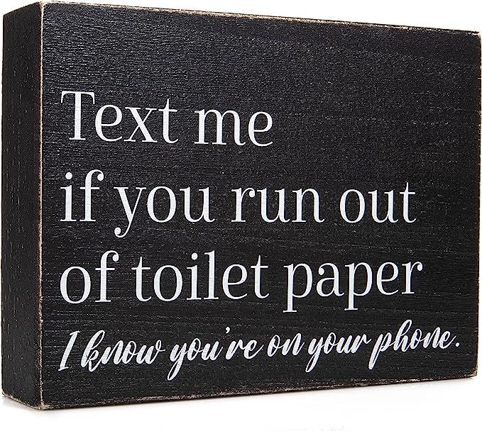 Funny Bathroom Signs and Restroom Decor - Bathroom Decor Wall Art and Accessories - Black and Whi... | Amazon (US)