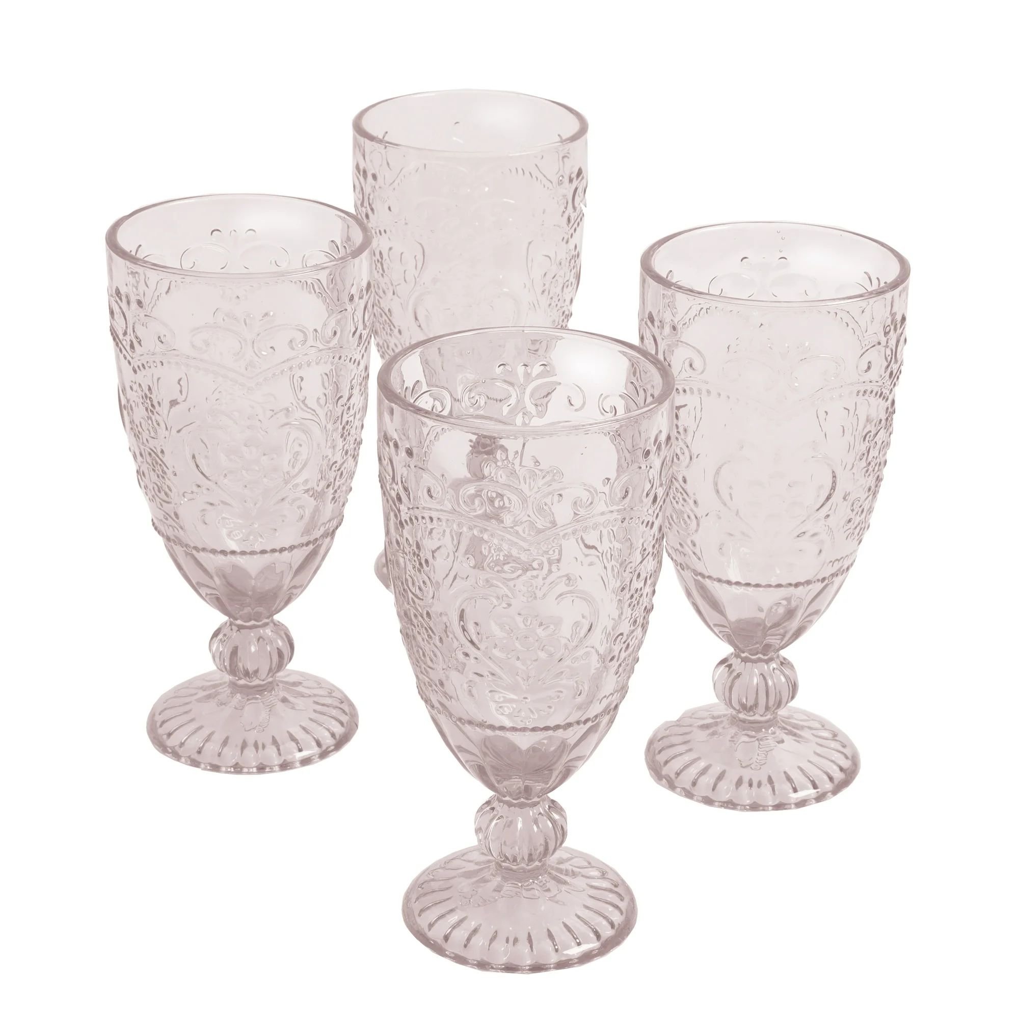 The Pioneer Woman Amelia 14.7-Ounce Rose Tea Goblets, Set of 4 - Walmart.com | Walmart (US)