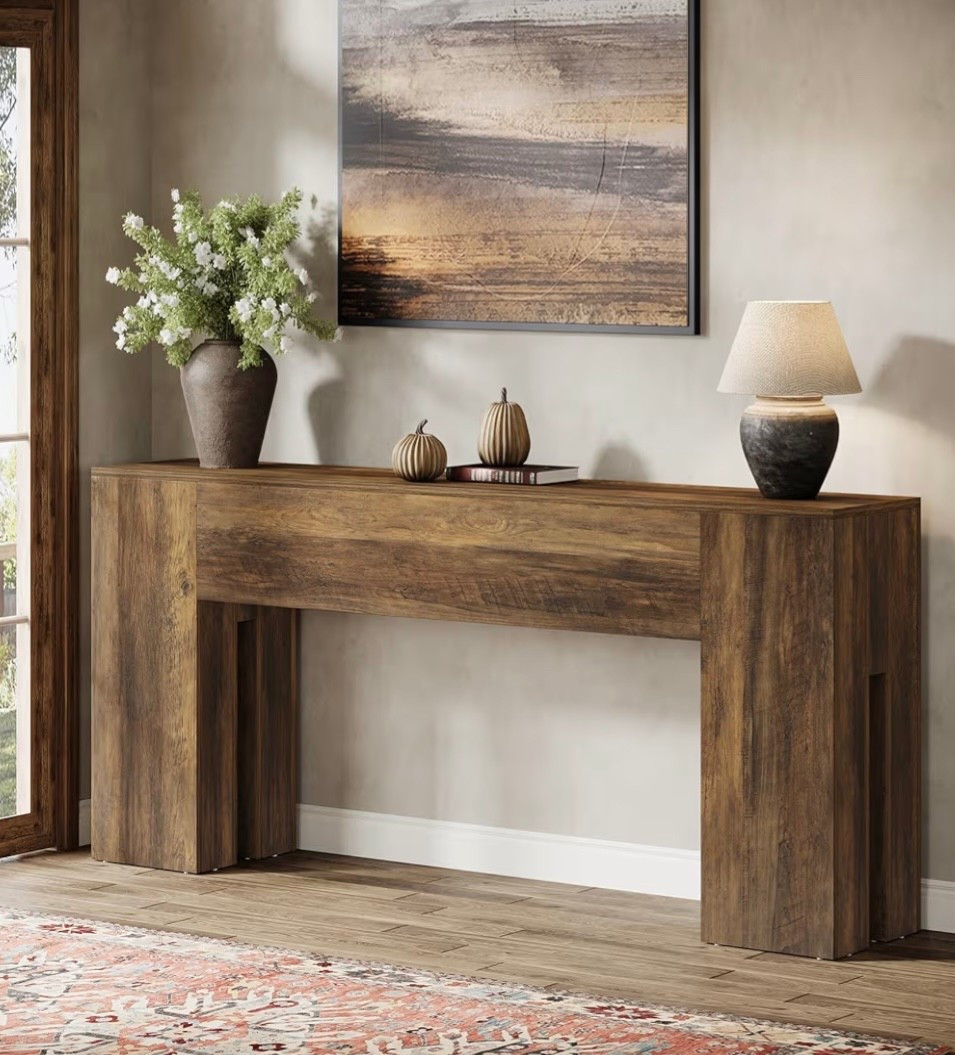 Tribesigns 71-Inch Long Console Table for Entryway, Farmhouse Sofa Console Behind Couch, Entry Table for Hallway, Foyer, Living Room, in Rusric Brown

#LTKvlog #LTKHome #LTKSaleAlert