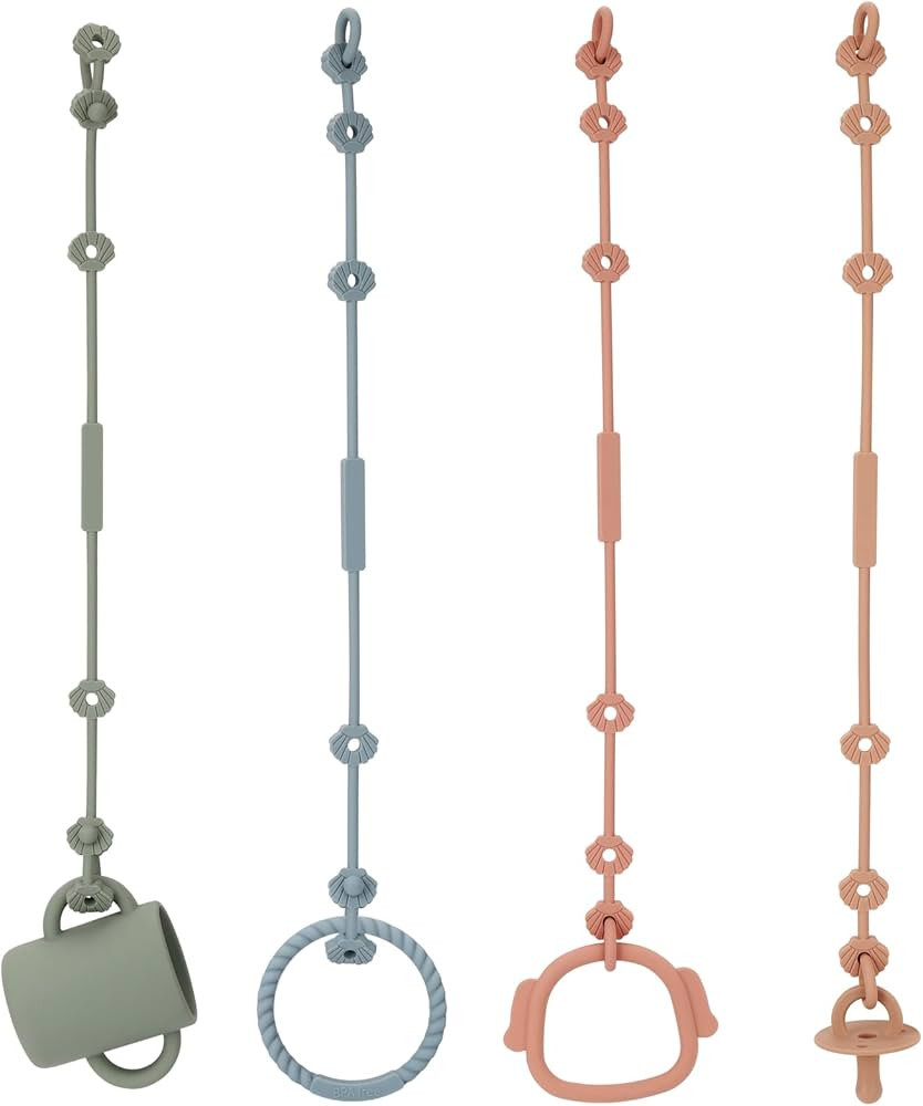 Toy Safety Straps, Socub Silicone Adjustable Baby Pacifier Teether Straps, 4pcs Toddler Toy Bottl... | Amazon (US)