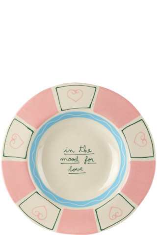 Laetitia Rouget - Pink & White 'In The Mood For Love' Dinner Plate | SSENSE