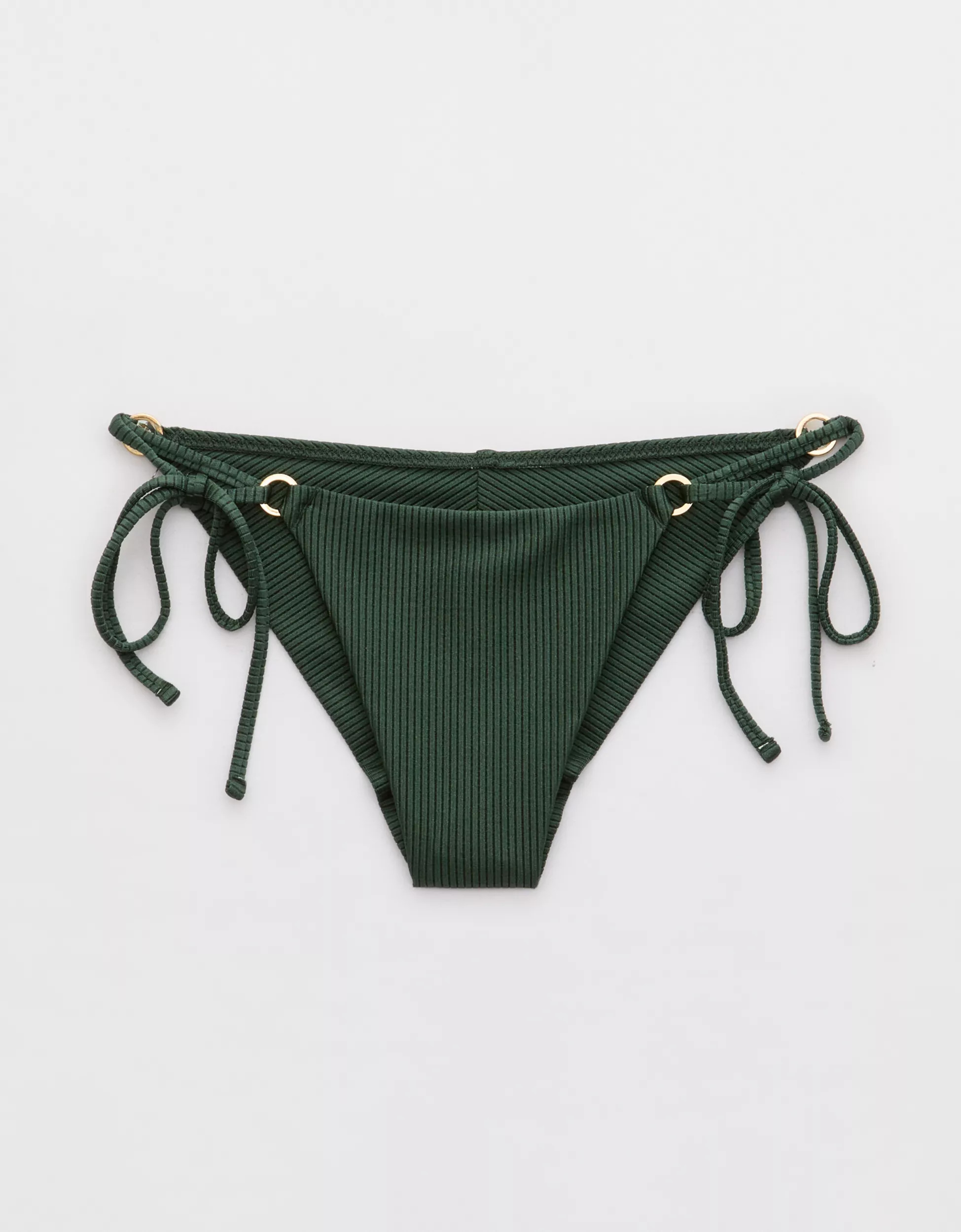 Aerie Shine Rib Cheekiest Tie Bikini Bottom | Aerie