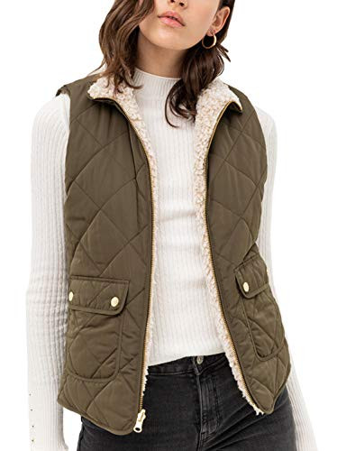 NE PEOPLE Women’s Quilted Vest – Reversible Lightweight Sleeveless Full Zip Up Faux Fur Linin... | Amazon (US)