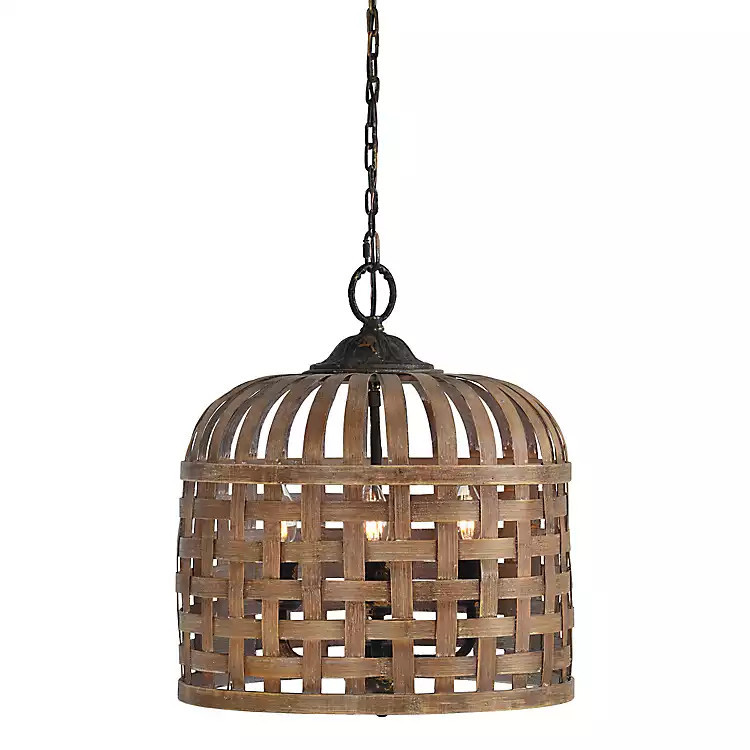 Natural Woven Wicker Pendant Light | Kirkland's Home
