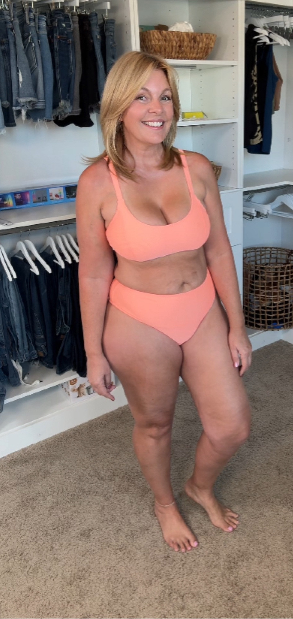 Clad in my high-waisted, scoop neck bikini, I felt a blend of comfort and style that seemed just right for the day ahead. The fabric was stretchy yet supportive, making me forget the hassle of uncomfortable adjustments throughout the day. Whether I was lounging under the sun, playing volleyball, or diving into the cool ocean waves, this swimsuit stayed perfectly in place. It was a beautiful day out, and this two-piece played its part in making it memorable.

Don't miss out on making your own memories in this stylish swimsuit. Trust me, you'll want to keep it ready for your next sunny adventure!

Affiliate Disclosure: I may earn a commission for my endorsement, recommendation, testimonial, and/or link to any products or services from this post, at no extra cost to you.

#LTKOver40 #LTKMidsize #LTKSwim