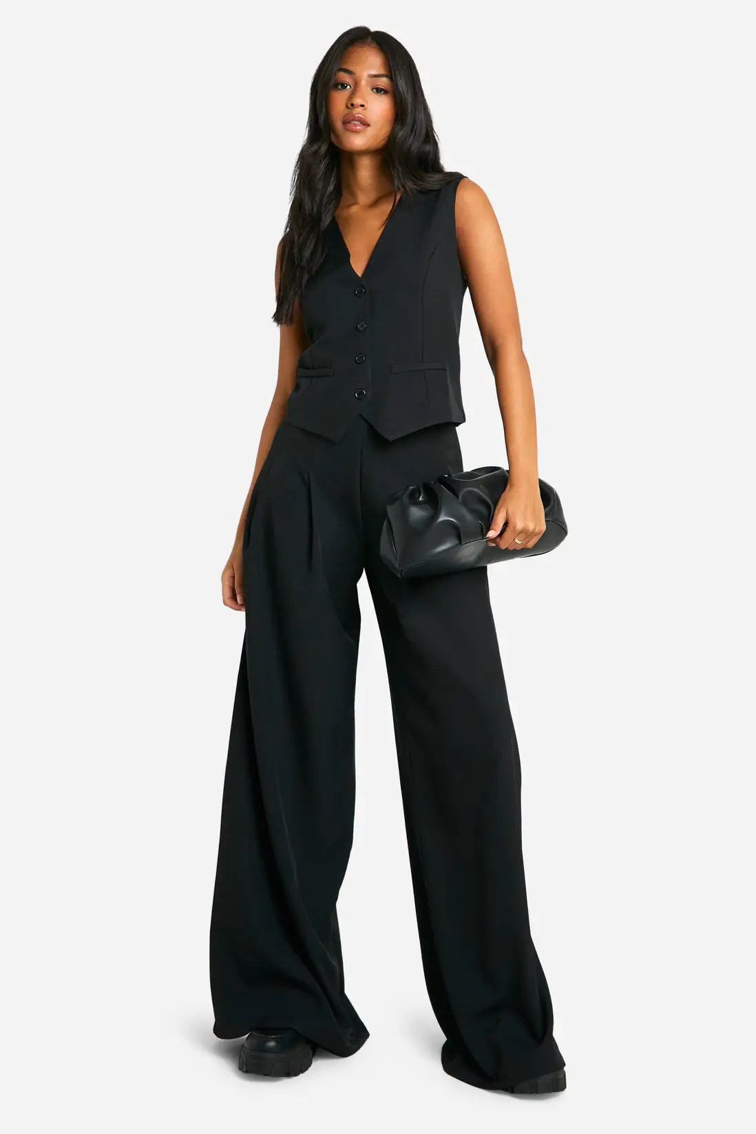 Black Tall Tailored Waistcoat | Boohoo | Boohoo.com (UK & IE)